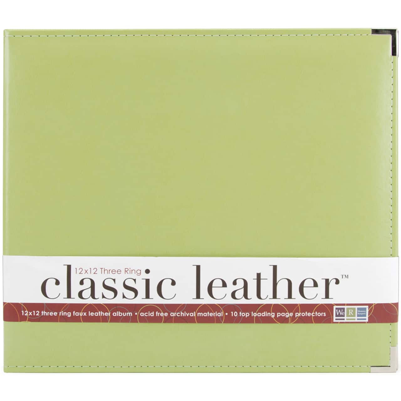 We R Classic Leather D-Ring Album 12x12 Kiwi